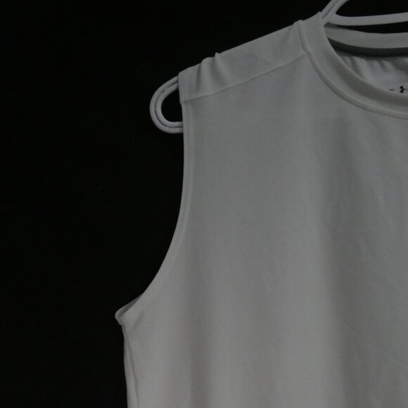 UNDER ARMOUR - Heat Gear | medium | White Tank Top With Silver Print - Picture 3 of 14
